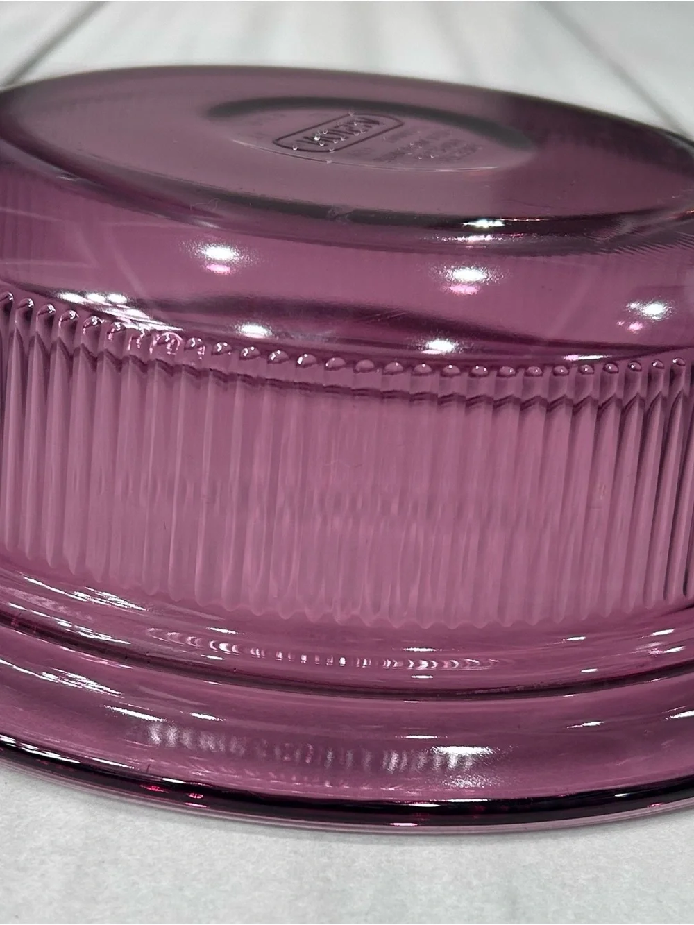 CorningWare Visions Cranberry Casserole Dish Distinct Ribbed Texture 1 Quart
